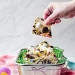 White Chocolate Oreo Easter Bark | kickassbaker.com #whitechocolate #easter #treats #bark #dessert #holiday #holidays #kidfriendly #nonuts #nutfree #peanutfree #oreo