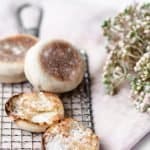 Homemade Sourdough English Muffins | kickassbaker.com #homemade #englishmuffin #englishmuffins #sourdough #howto #easyrecipe #kingarthurflour #breakfast #nutfree #peanutfree #morning