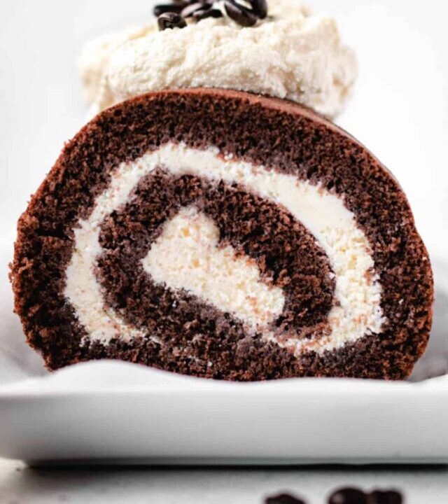 Vietnamese Coffee Swiss Roll Cake | kickassbaker.com pin for Pinterest
