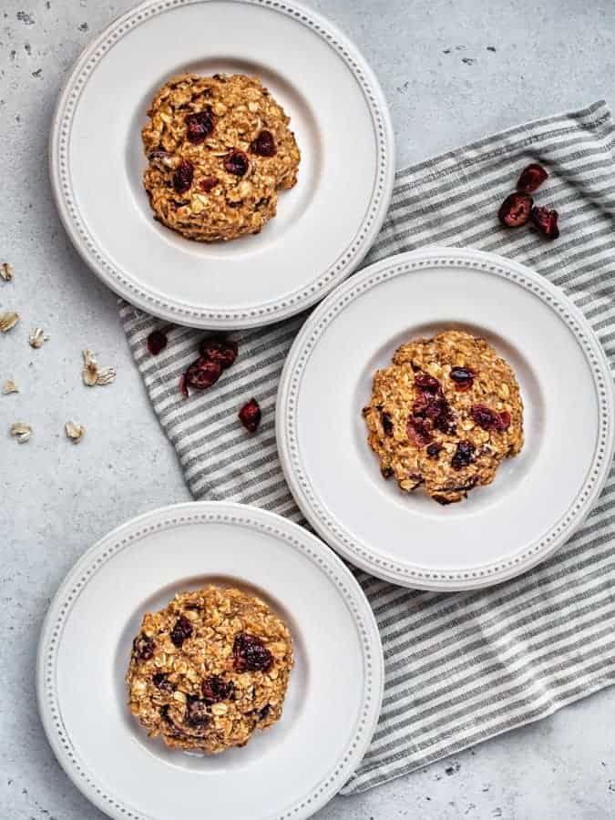 gluten-free breakfast cookies on white plates