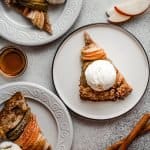 slices of maple apple galette with scoop of ice cream on top