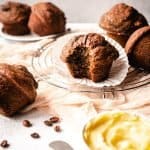 whole wheat coffee muffin with bite taken out