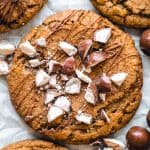 close up of a malt ball cookie