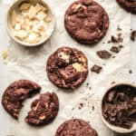 chocolate cookies with white chocolate chips