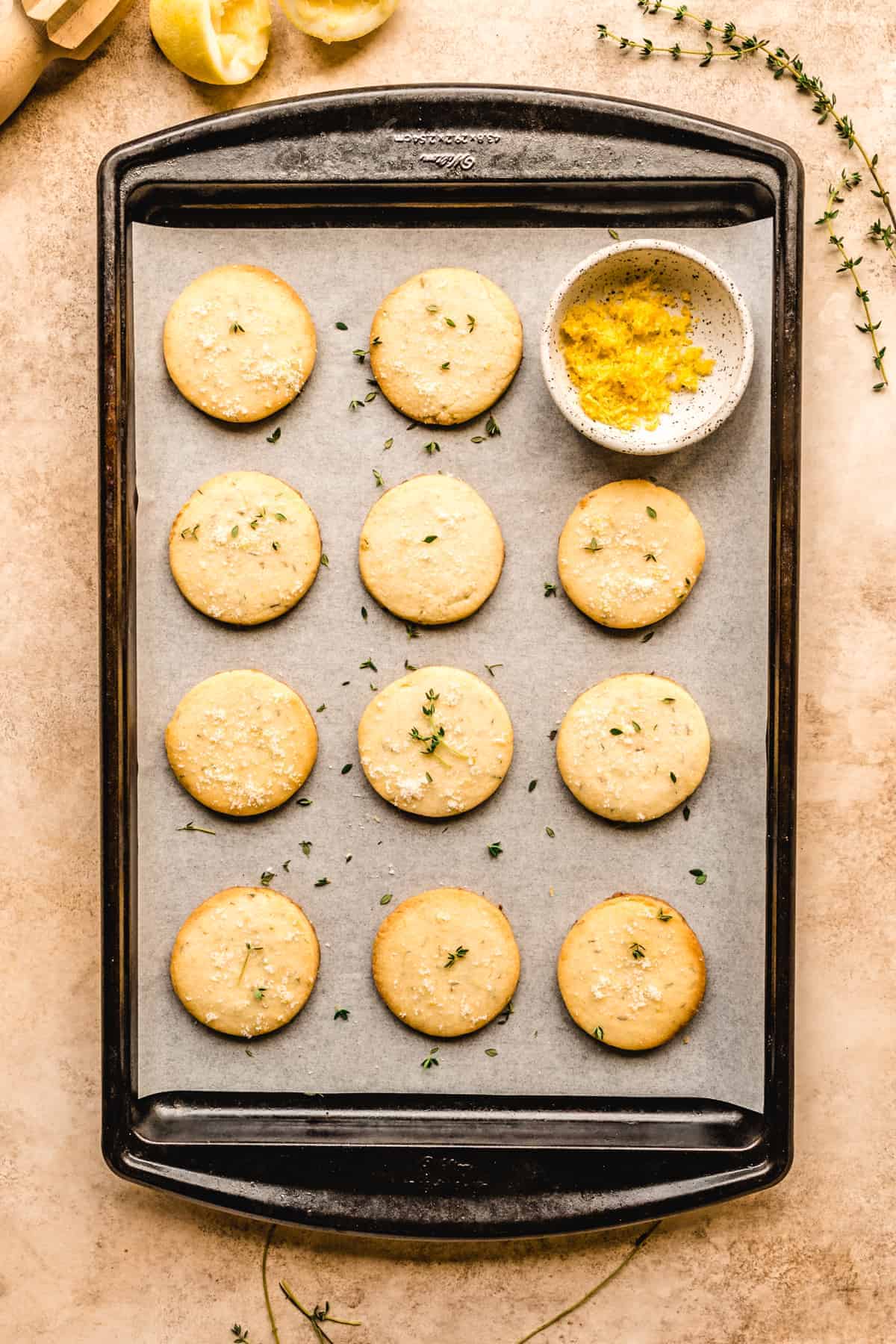 Shortbread Cookies with Lemon & Thyme Recipe | Kickass Baker