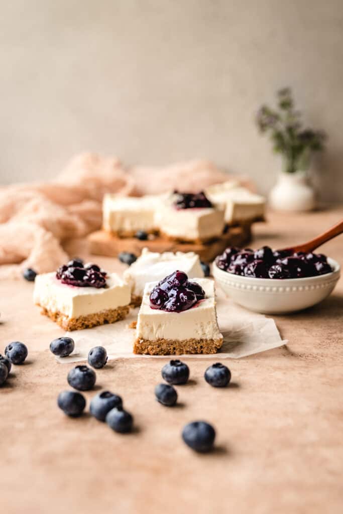 Blueberry Goat Cheese Cheesecake Bars Kickass Baker