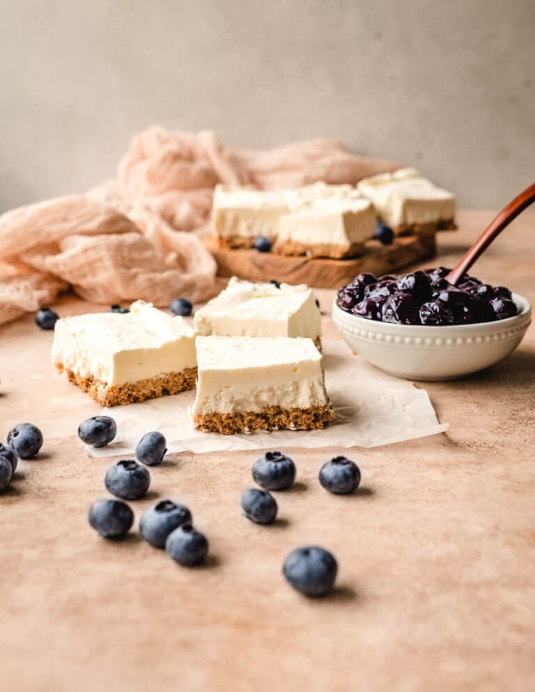 Blueberry Goat Cheese Cheesecake Bars Kickass Baker