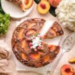 serve a big slice of this peach upside cake at your next bbq
