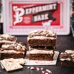 Use up your peppermint bark by making these delicious brownies.