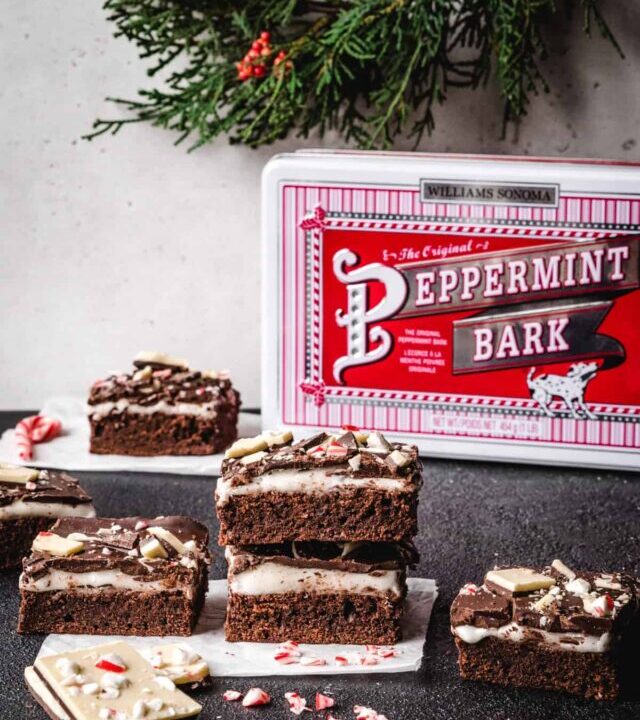 These easy peppermint bark brownies will become a holiday favorite!