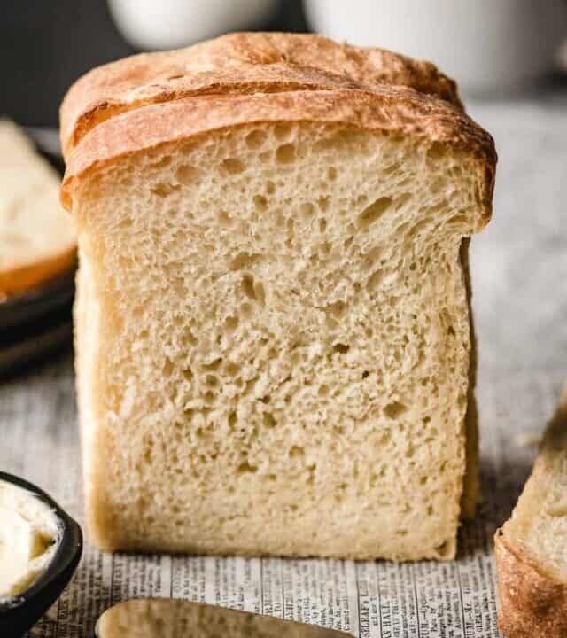 Top this homemade sandwich bread with your favorite toppings and enjoy.