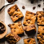 Brown Butter chocolate chip blondies are a quick and easy dessert.