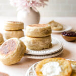 Perfect homemade English muffins for weekend breakfast.