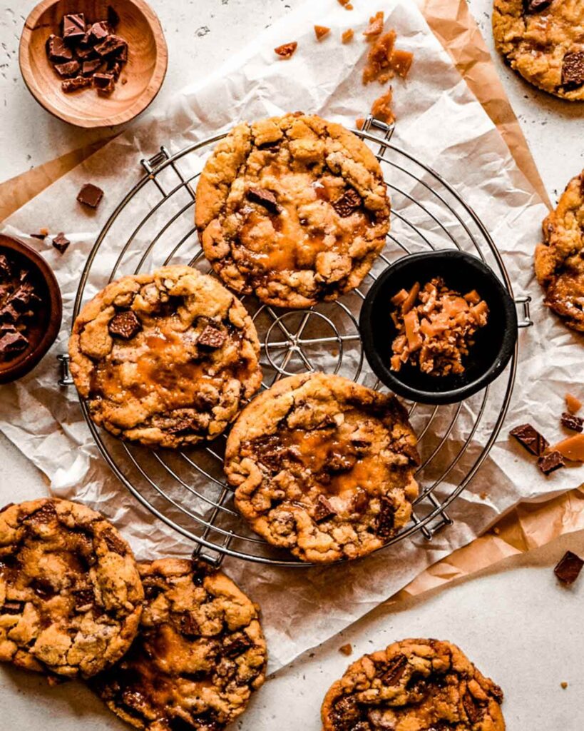 Chewy Chocolate Chip Cookies with Buttery Toffee Chunks Kickass Baker