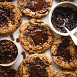 Espresso cookies with dark chocolate chunks.