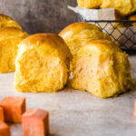 Fluffy Sweet potato dinner rolls.