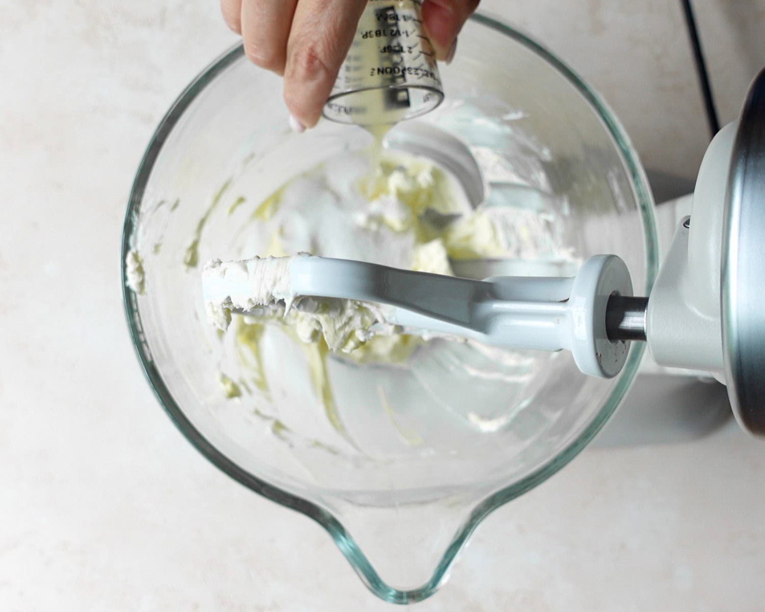 Add lemon juice to the cream cheese mixutre.