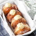 Brioche Doughnuts | kickassbaker.com #brioche #donuts #doughnuts #vanilla #cream #creme #filled #dessert #nutfree #recipes #kickassbaker #fried #breakfast